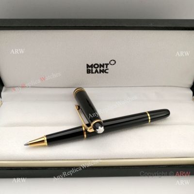 NEW UPGRADED Mont Blanc Meisterstuck 163 Classique Copy Rollerball Pen Black Gold Trim